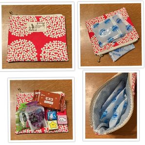 保冷ポーチ ハンドメイド 北欧テイスト ミニポーチ 12センチファスナー 熱中症対策 暑さ対策 保冷生地使用