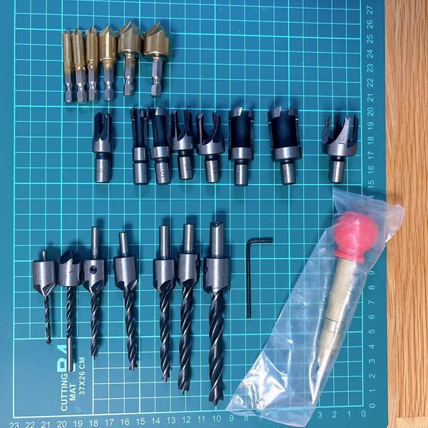 皿穴ビットウッドプラグカッタードリルビットセットスチールを含む 木工面取り穴あけツール