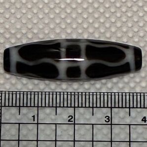 天然石瑪瑙 金剛杵天珠 約37mm × 7〜12mm