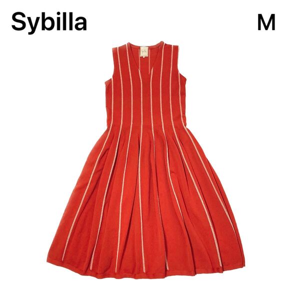 Sybilla シビラ サマーニットワンピース ストライプ Mサイズ 日本製