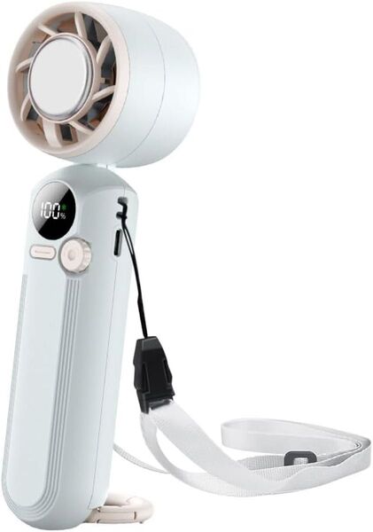 ハンディファン 冷却プレート -18℃速冷 携帯扇風機 5000mAh 100段階風量 液晶LED 強力