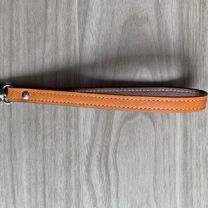 オレンジレザー スマホストラップ