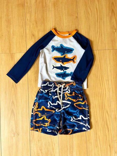 【GAP】80・90サイズ 男の子 スイムウェア 水着 ラッシュガード 上下セット