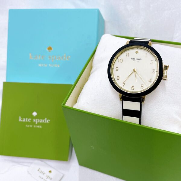 kate spade new york 腕時計 レディース ストライプ 電池式