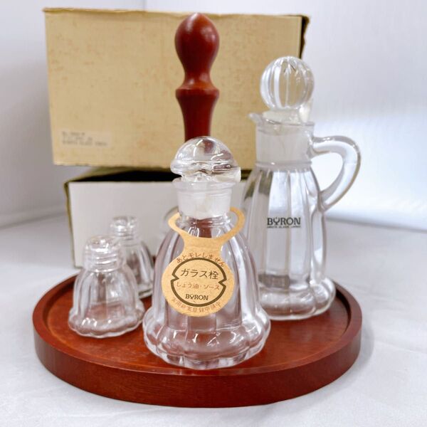 BYRON ガラス製 調味料入れセット 5個 広田硝子 廣田硝子 HIROTA GLASS JAPAN