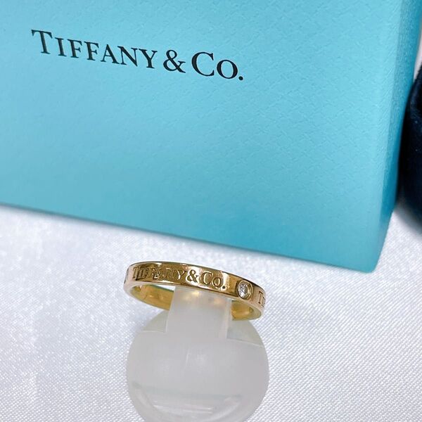 TIFFANY&Co. ティファニー リング K18 ダイヤモンド フラットバンド ダイヤ3P 10号 イエローゴールド