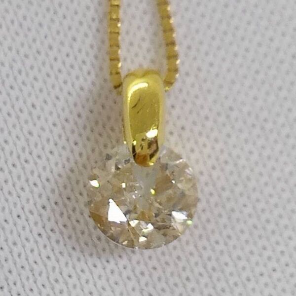K18YG 天然ダイヤモンドネックレス 0.30ct 鑑別書