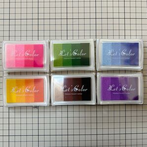 〈NUOLUX〉スタンプ台 カラフルインクパッド 6種セット