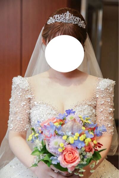 《大幅お値下げ中》韓国スタイル ウエディングドレス プリンセスライン 袖付きドレス 結婚式 披露宴 花嫁