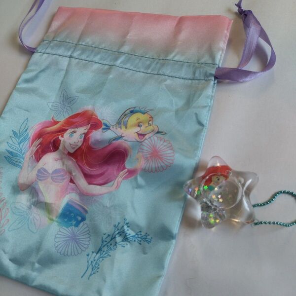 ディズニー アリエル ゆらぷかキーホルダー・巾着 リトル・マーメイド セット売り