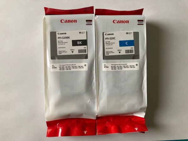 【2本セット】Canon PFI-320BK,Cインクタンク