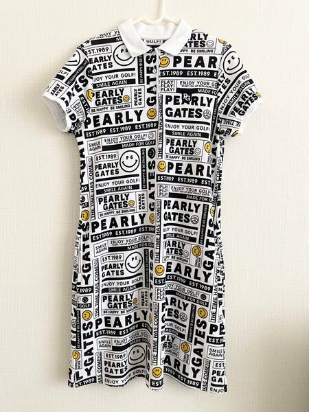 PEARLY GATES パーリーゲイツ ポロシャツワンピース 総柄 ニコちゃん size1 M