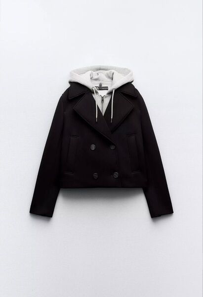 ZARA フードレイヤー クロップドジャケット 2way