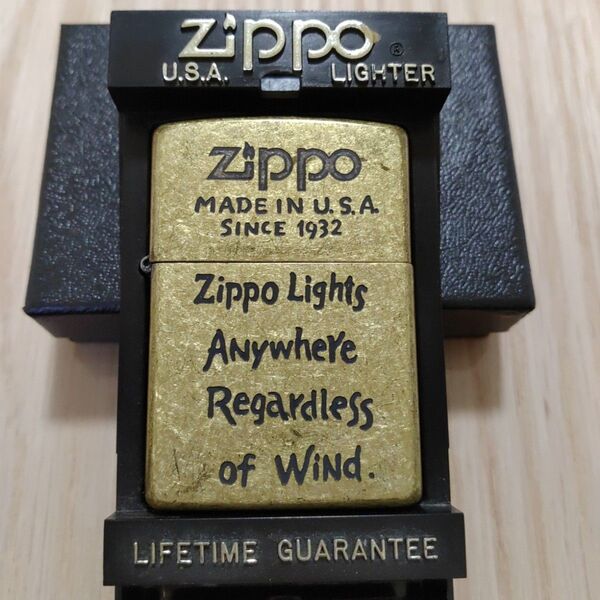 Zippo オイルライター SOLID BRASS ゴールドカラー