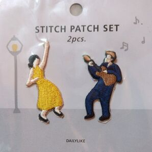ラ・ラ・ランド風 刺繍ワッペン 2個セット シール 未使用