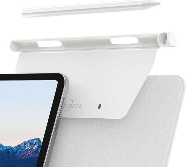 アップルペンシル適用iPad ペンホルダー ホルダー 収納 軽量 薄型 マジックキーボード対応 ホワイト 持ち運び