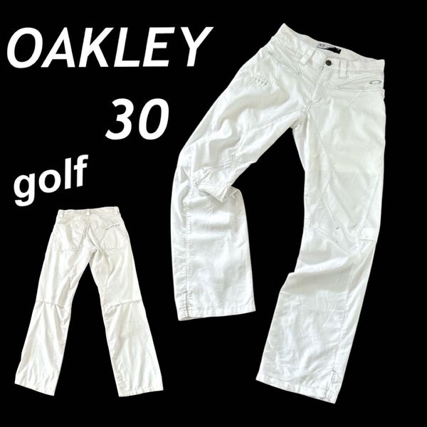 OAKLEY オークリー メンズ ゴルフパンツ 30 刺繍ロゴ ホワイト(S10)☆