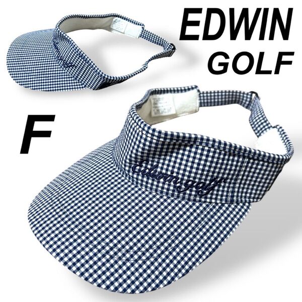 EDWIN GOLF エドウィンゴルフ サンバイザー F 刺繍ロゴ チェック柄 #☆