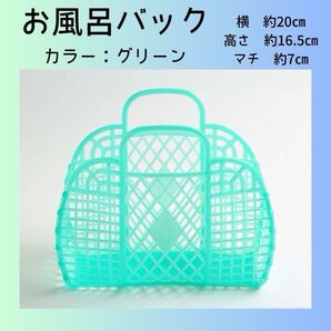 お風呂バック プラカゴ グリーン 緑 プール サウナ 簡単組立 収納