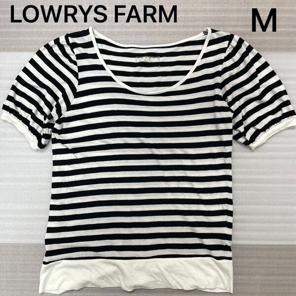 半袖Tシャツ M ローリーズファーム LOWRYS FARM 黒 白 ボーダー