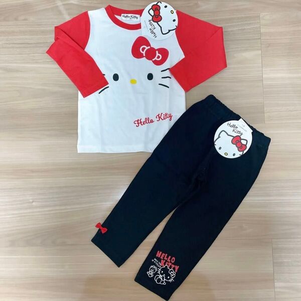 ハローキティー キティーちゃん ロンT トレーナー ズボン 100cm ベビー服 入園準備 上下セット