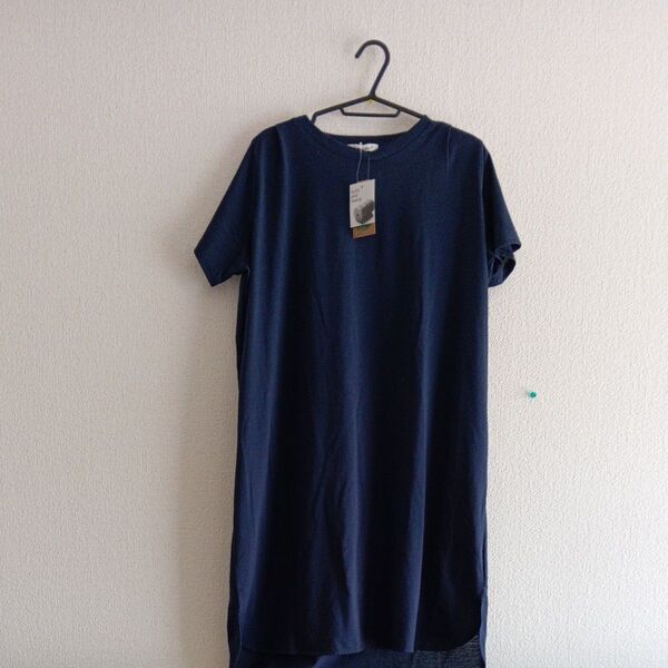 ワンピース レディース ロング tシャツ 紺 ネイビー М L サイズ パークガール