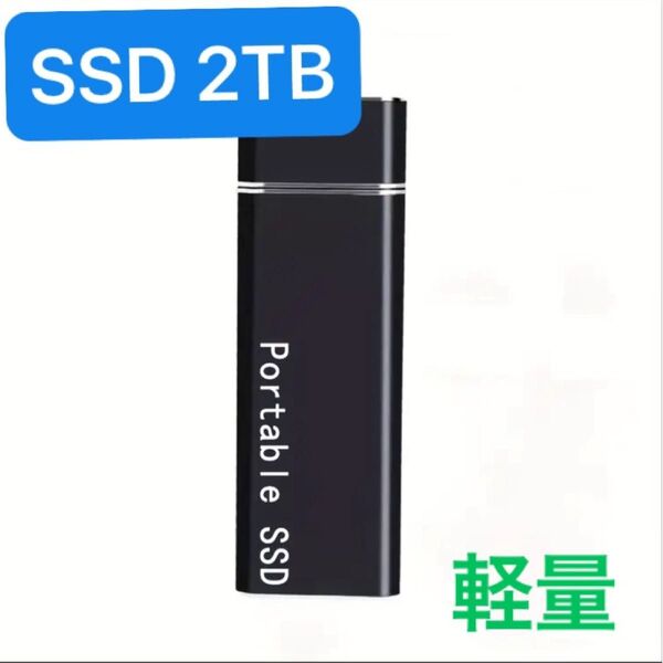 外付けSSD スティックSSD USB接続 2TB 外部ストレージ コンパクト軽量 持ち歩き ポケットサイズ