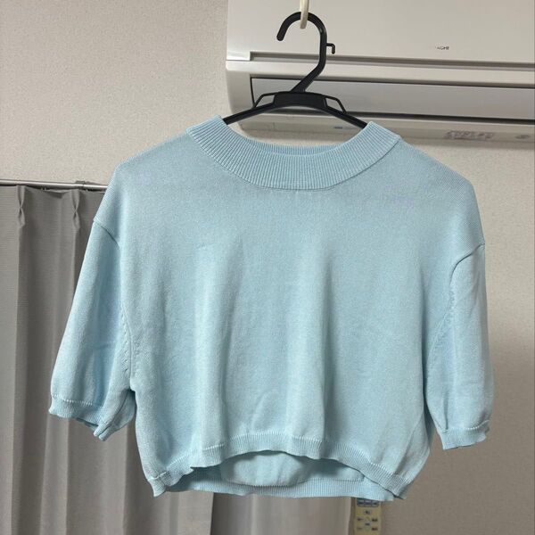 着用一回 coca コカ Tシャツ クロップド丈サマーニットトップス レディース