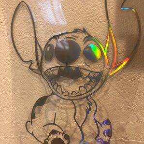 車アクセサリー スティッチ リアガラス バイク カーステッカー スノボステッカー 半永久 サイズ 16cm11cm