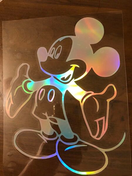 レインボーメッキステッカー サーフィン ヘルメット スノボ。リアガラス 車ステッカー ミッキーマウス car sticker