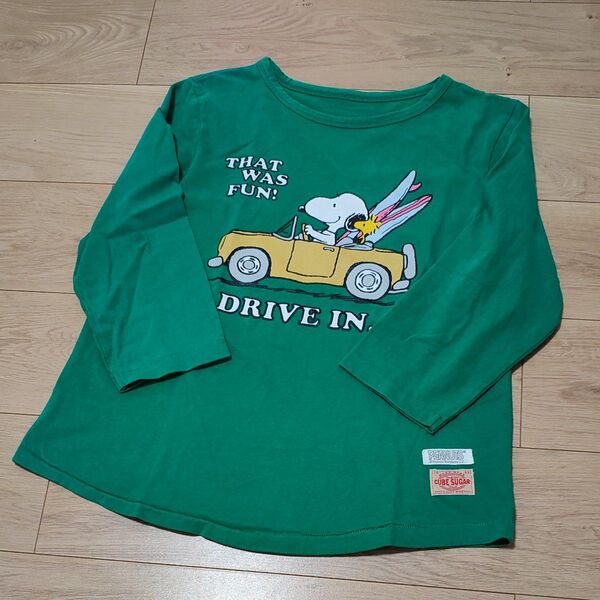 CUBE SUGAR キューブシュガー ピーナッツ スヌーピー 7分袖Tシャツ グリーン М