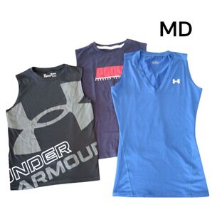 3個セット UNDER ARMOUR PUMA ノースリーブシャツ MD