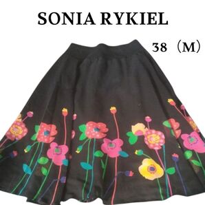【美品】ソニアリキエル 花柄 フレアスカート 38 夏 SONIA RYKIEL