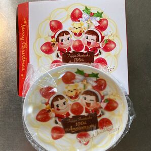 不二家 ショートケーキ100周年記念 クリスマス限定 プレート 皿 ノベルティ 非売品