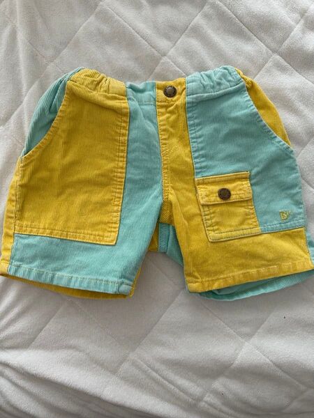 半ズボン 男の子 女の子 110 可愛い 黄色 緑 ショートパンツ ハーフパンツ コーデュロイ キッズ 100
