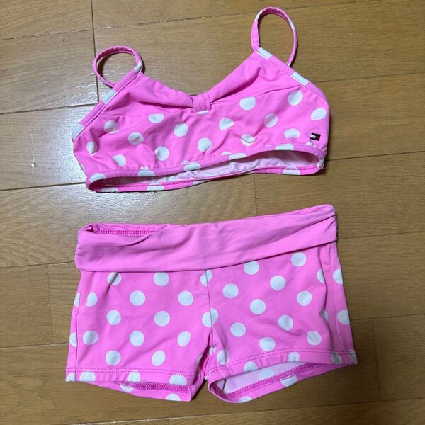 トミーヒルフィガー セパレート 水着 ビキニ 子供 キッズ 女の子 女児 水玉 ピンク