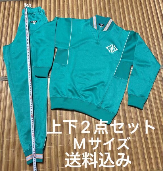 【日本製】 Mサイズ ジャージ上下セット グリーン 体操服