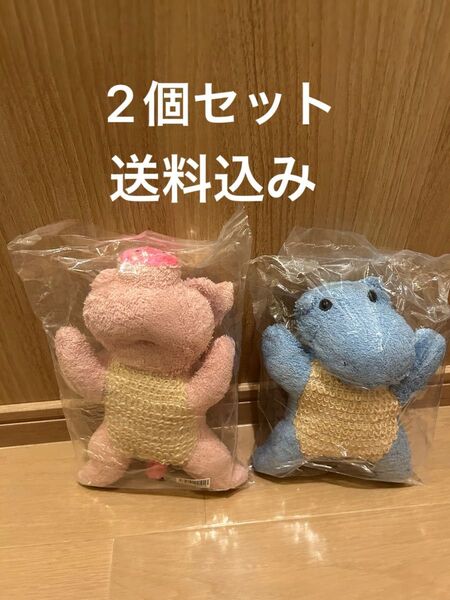 【新品B】ボディバススポンジ 2個セット 素材:コットン 麻