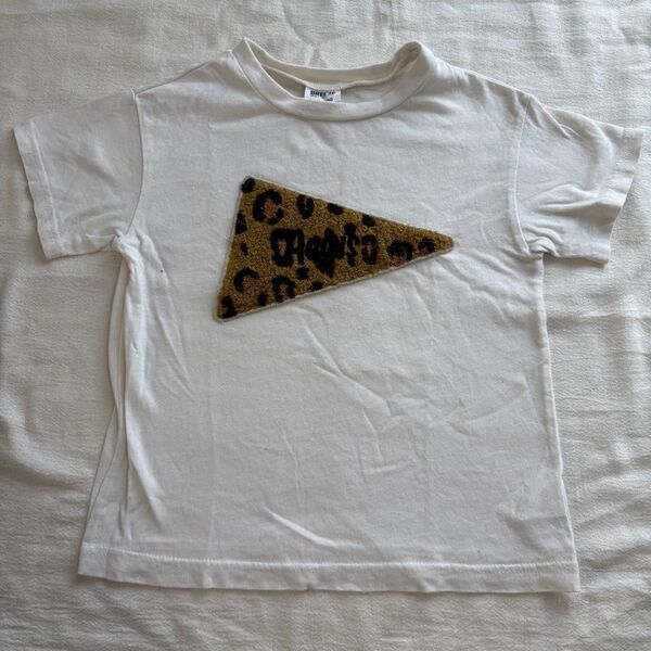 【100cm】 ※汚れあり 半袖Tシャツ Tシャツ ホワイト レオパード ヒョウ柄 キッズ トップス