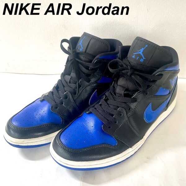Nike Air Jordan 1 青/黒 ハイカットシューズ 27cm ナイキ エアジョーダン MID スニーカー ブラック