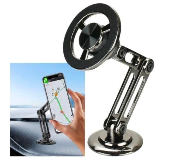 未使用品 磁力吸着スマホホルダー 伸縮アーム 車載用 折り畳み 360度回転 スマホホルダー スタンド マグネット 車載ホルダー