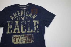 [ б/у одежда прекрасный товар American Eagle Outfitters принт футболка темно-синий цвет M]AMERICANEAGLE OUTFITTERS New York American Casual 