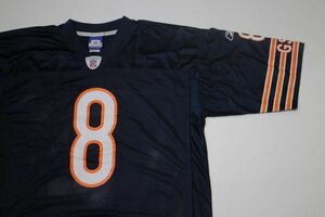 【古着GAME TOPSレアNFLシカゴベアーズユニフォームTシャツ紺色L】アメフトCHICAGO BEARS8GROSSMAN大きめサイズhiphopdance