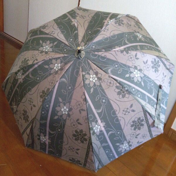 着物リメイク日傘 ハンドメイド 紬 絹 一点もの おしゃれ 日焼け対策 プレゼント