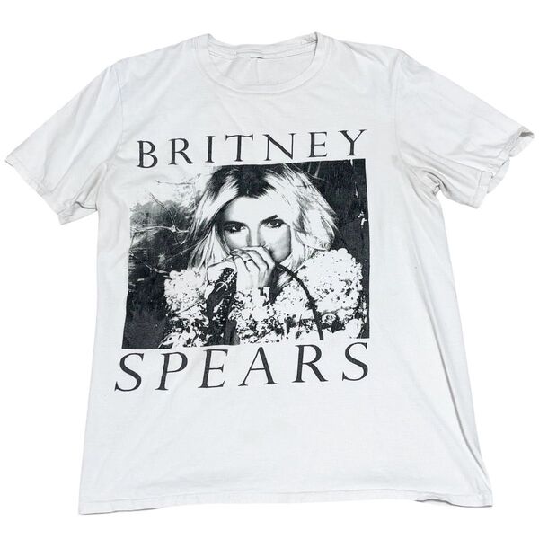 BRITNEY SPEARS ブリトニー・スピアーズ Tシャツ Sサイズ モノクロ プリント ホワイト