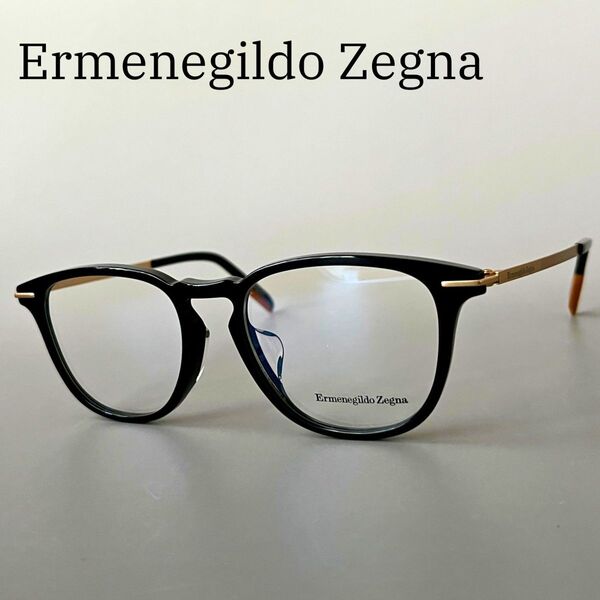 エルメネジルドゼニア メガネ ボストン Ermenegildo Zegna アジアンフィット 新品 ブラック イタリア製 かっこいい 黒 トレンド 日本人向け