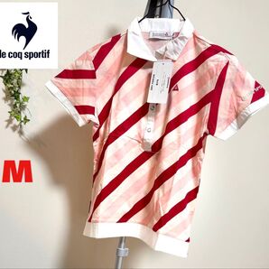 【le coq sportif】【Mサイズ】ルコックスポルティフ レディース 半袖 ポロシャツ トップス カットソー ゴルフウェア