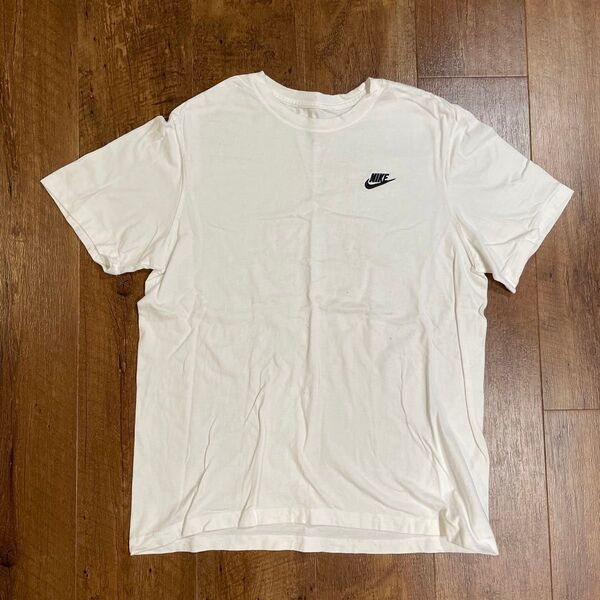 00's NIKE ホワイト 白 半袖 Tシャツ ロゴ プリント ワンポイントナイキメンズストリート Lサイズ