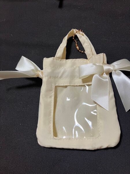 Maison de FLEUR ダブルリボンギャザートートバッグキーホルダー イエロー