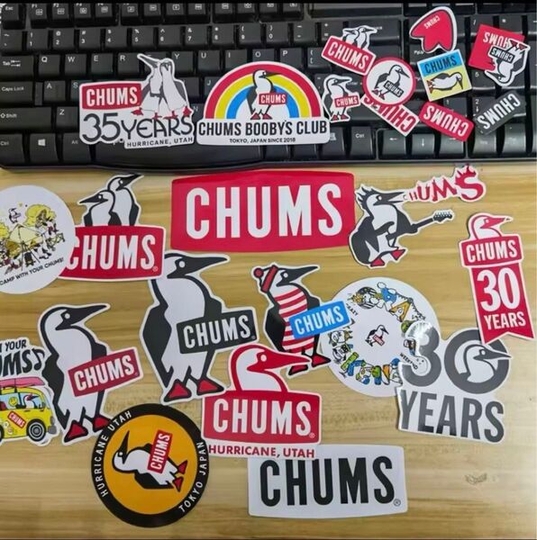 CHUMS チャムス ステッカー 26枚セット(A) 屋外ステッカー防水 PVC ペンギン アウトドア パソコン キャリーバック